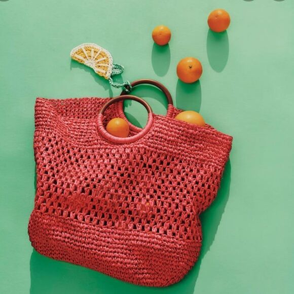 Tabitha Brown for Target- Red Avocado Woven Straw Tote - Picture 1 of 4